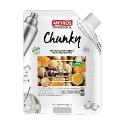 ANDROS PROFESSIONAL CHUNKY NHÃN & HOA MỘC TÊ TÚI 1KG/ CHUNKY LONGAN & OSMANTHUS 1KG