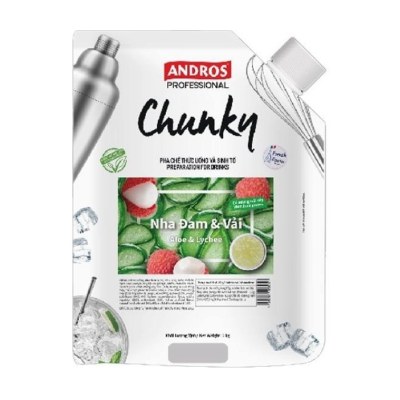 ANDROS PROFESSIONAL MỨT CHUNKY NHA ĐAM VẢI 1KG/ ALOE LYCHEE CHUNKY